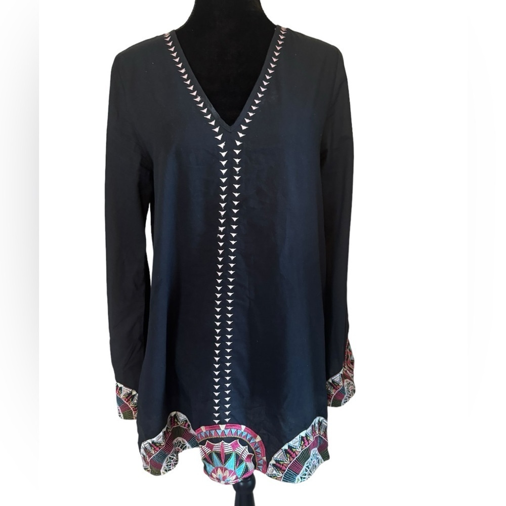 PilyQ all cotton embroidered beach cover up/ tunic sz xs